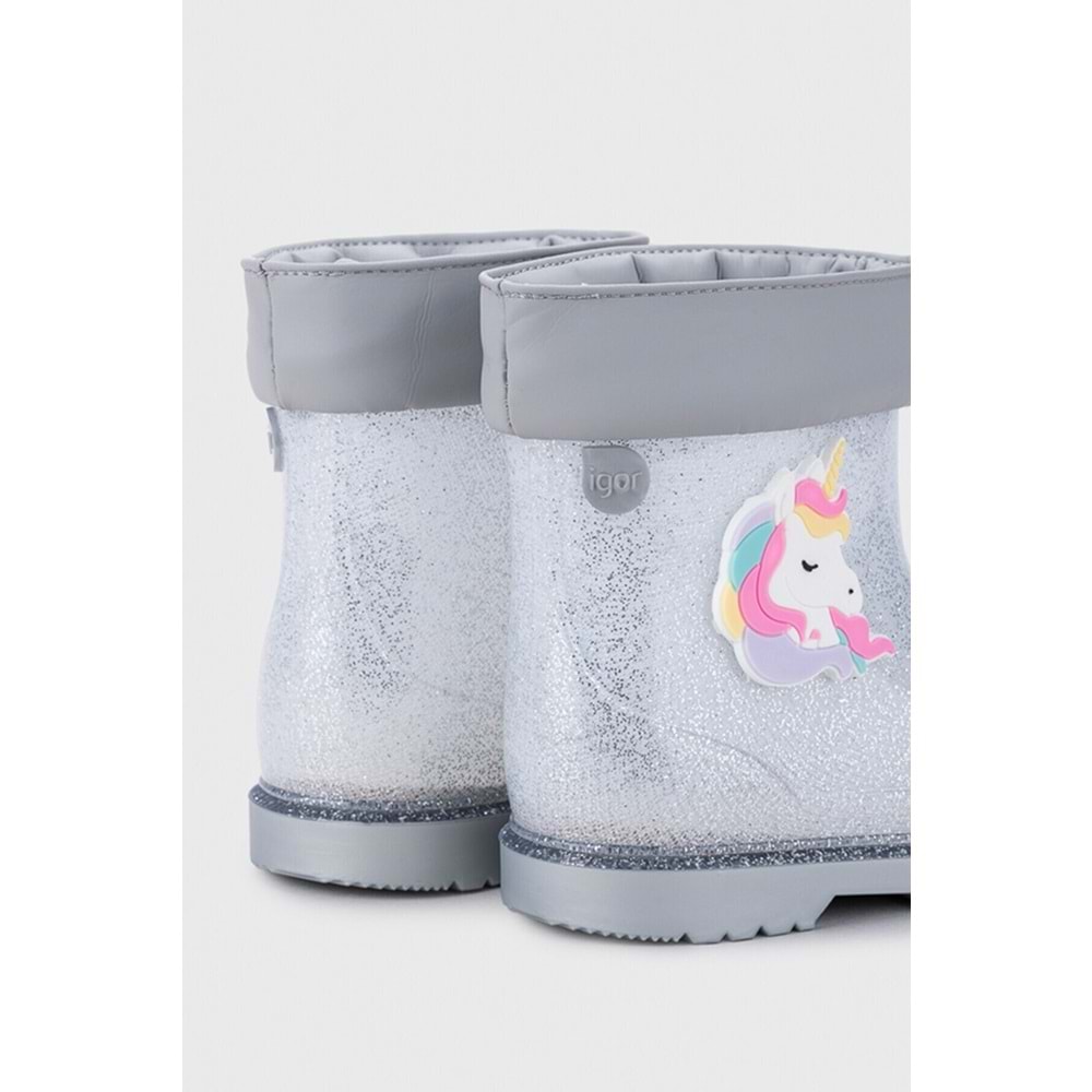 IGOR W10339-135 Bimbi Unicornio Glıtter Sılver Kız Çocuk Yağmur Çizmesi