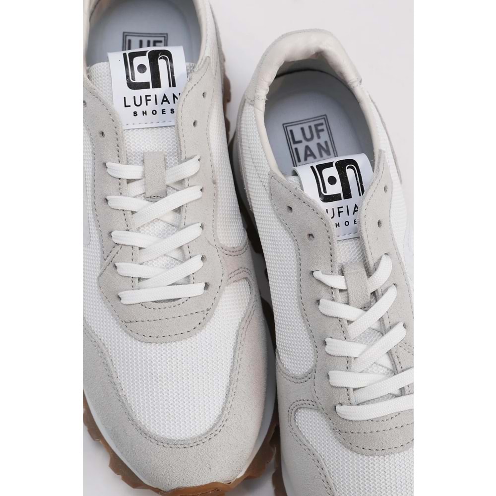 Lufian Arthur Erkek Deri Sneaker Ayakkabı Beyaz