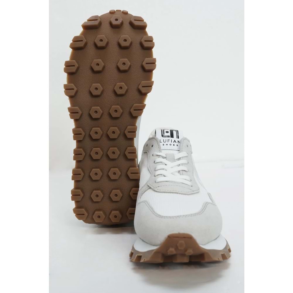Lufian Arthur Erkek Deri Sneaker Ayakkabı Beyaz