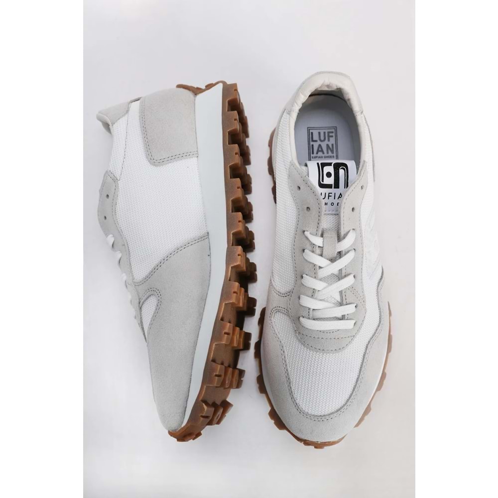 Lufian Arthur Erkek Deri Sneaker Ayakkabı Beyaz