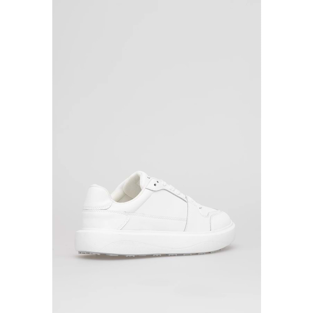 Lufian Mateas Erkek Hakiki Deri Klasik Sneaker Beyaz