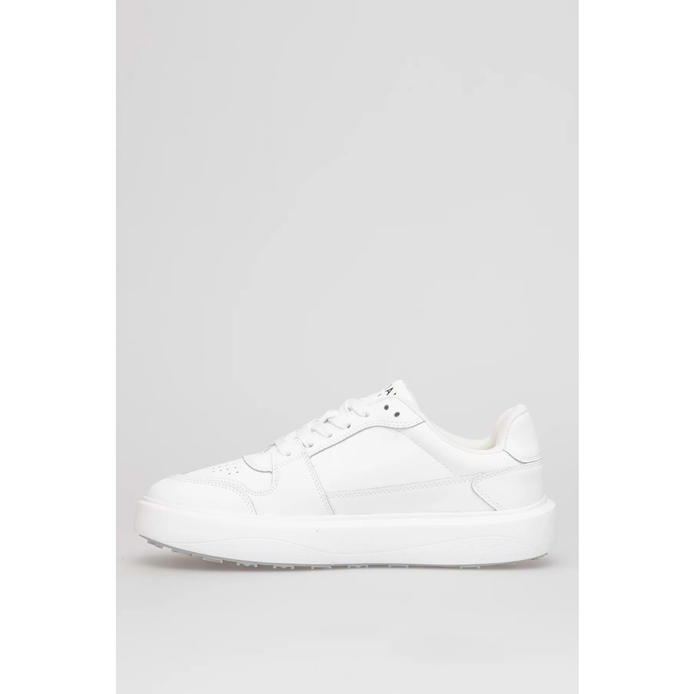 Lufian Mateas Erkek Hakiki Deri Klasik Sneaker Beyaz