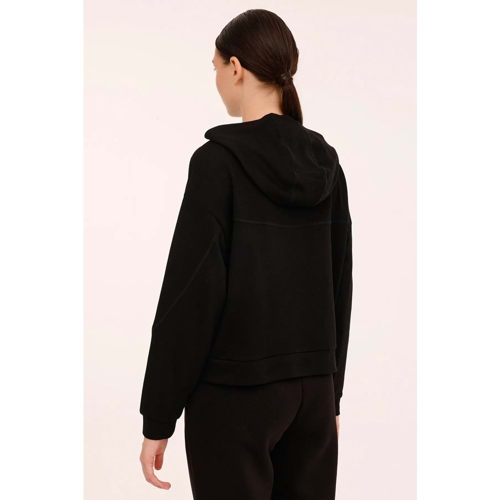 Lotto W-YELRO FZ HOODIE 4PR Siyah Kadın Eşofman Üstü