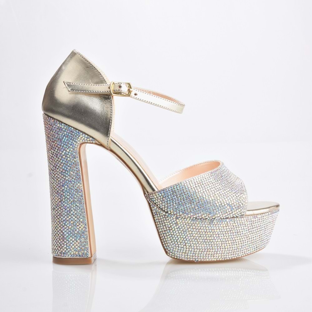 Miss Jena 4228 Platform Topuklu Taşlı Ayakkabı