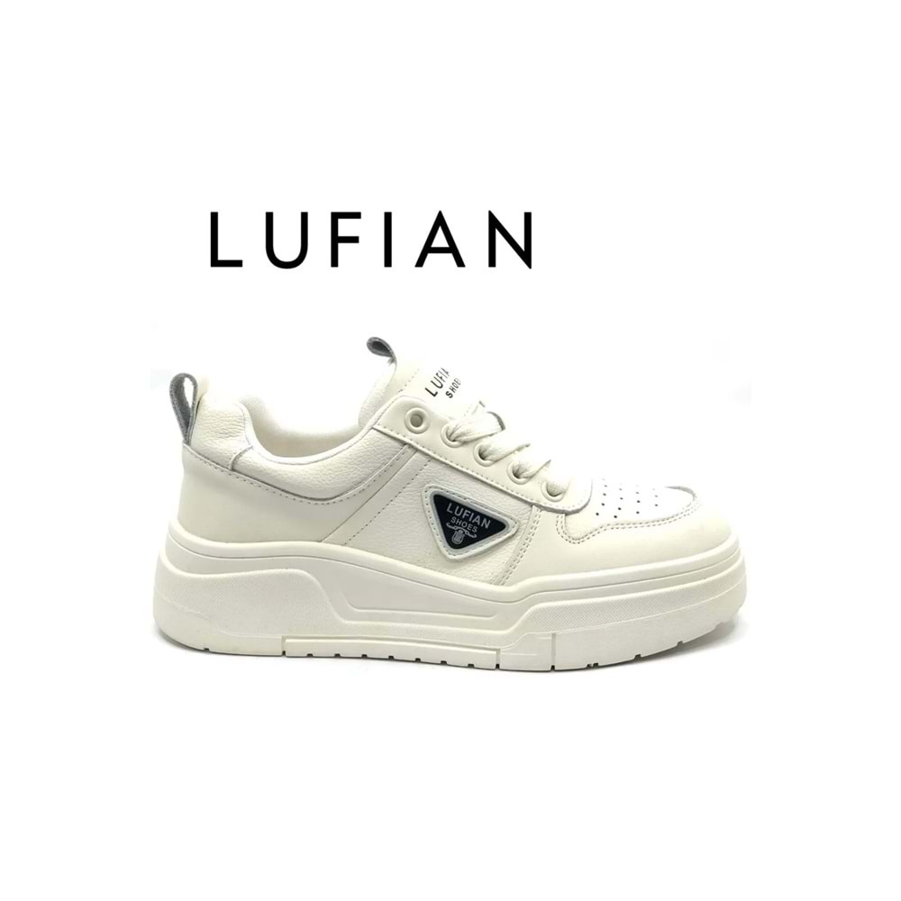 Lufian 122230018 Jennıfer Sneaker Unisex Deri Spor Ayakkabı BEYAZ