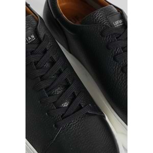 Lufian Tommy Erkek Deri Sneaker Ayakkabı Siyah