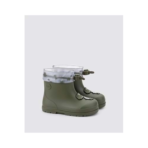 IGOR CC336-042 Mendi Dino Borrego Khaki İçi Kürklü Erkek Çoçuk Yağmur Çizmesi