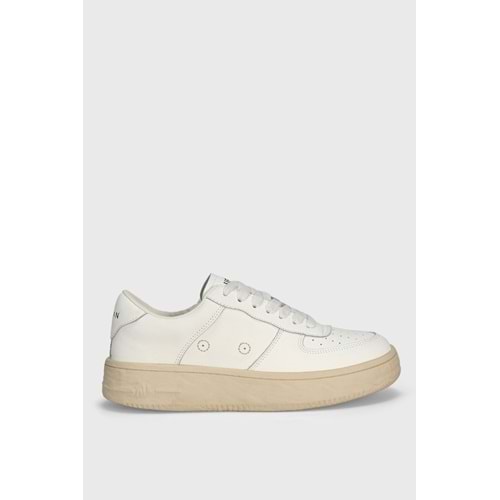 Lufian Natalı Deri Unisex Sneaker Ayakkabı BEYAZ