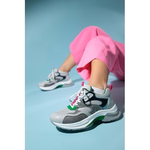 Sms 30162 Kadın Rahat Simli Spor Ayakkabı