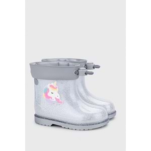 IGOR W10339-135 Bimbi Unicornio Glıtter Sılver Kız Çocuk Yağmur Çizmesi