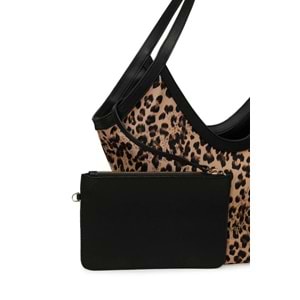Nıne West DUOBLY 5PR Leopar Kadın Çift Taraflı Omuz Çantası