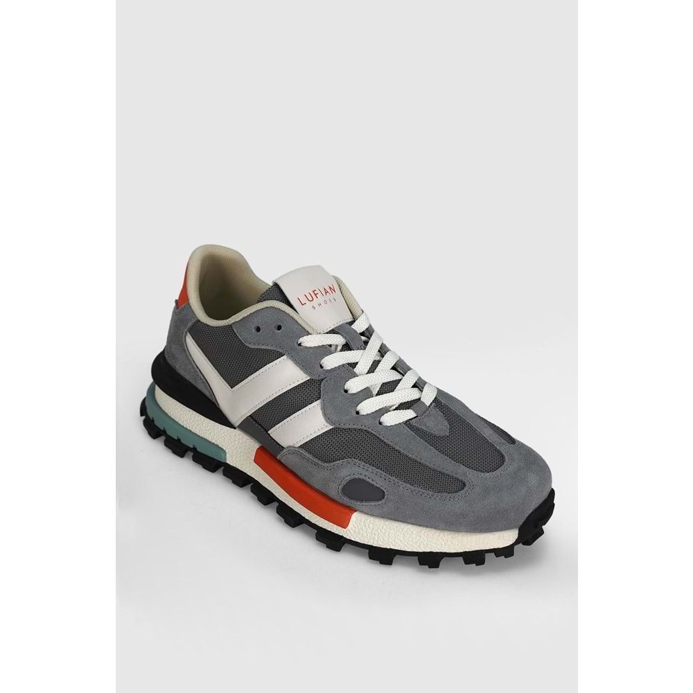 Lufian Auke Sneaker Erkek Deri Ayakkabı GRİ