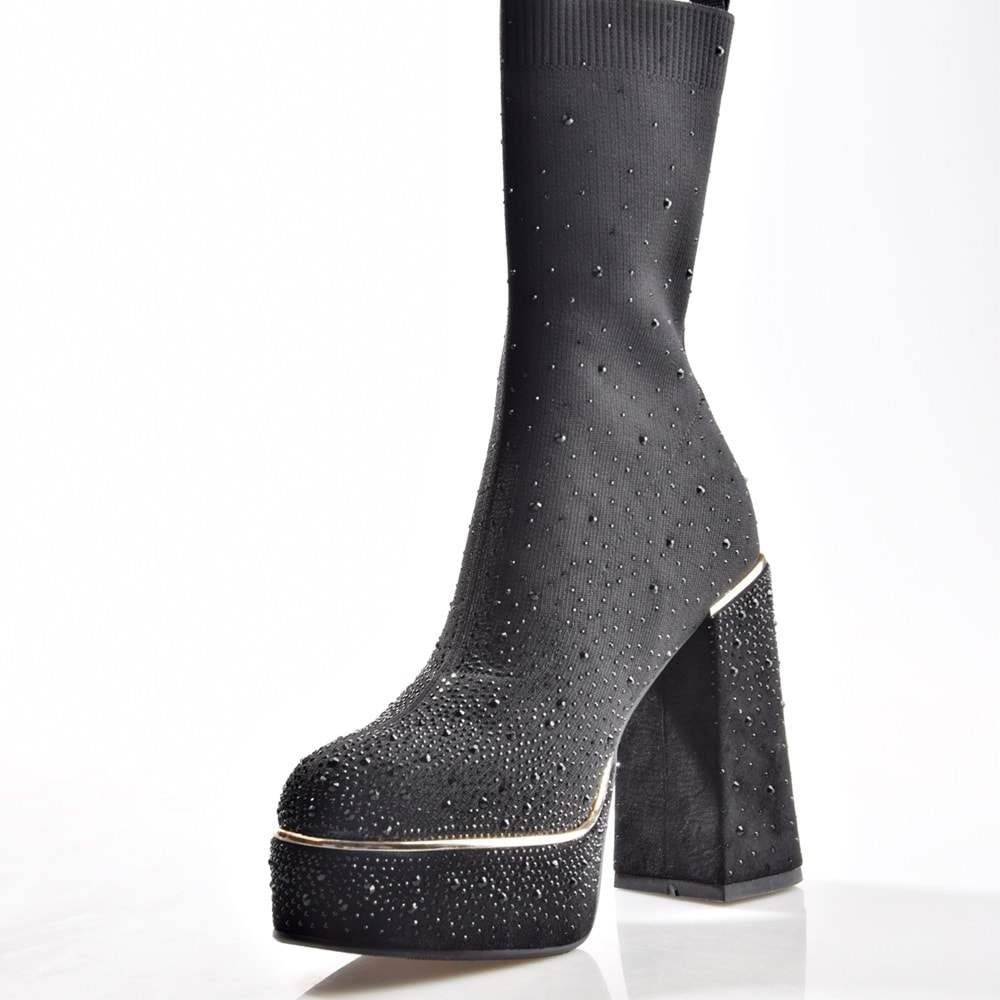 Guja 25K108 Kadın Platform Topuku Taşlı Streç Çizme