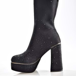 Guja 25K108 Kadın Platform Topuku Taşlı Streç Çizme